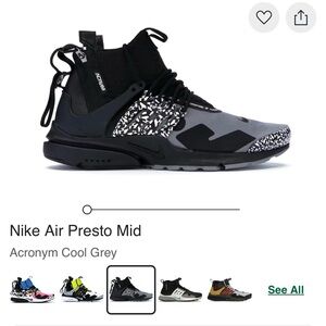 Nike Air Presto Mid Acronym Black Gray Sneakers